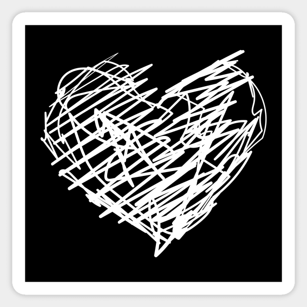 Sketched Heart Drawing Sticker by JamesBennettBeta